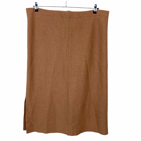 Blanket Skirt Handmade Women's Brown Wool Side Slit Zipper Vintage Size Med to L - Picture 1 of 11